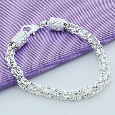 925 Sterling Zilveren Sieraden Ketting Armband Dames Zilveren Armband gray