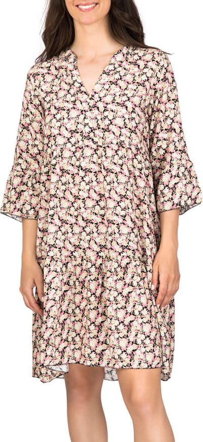 DENIMFY Dames Jurk DFFrida regular fit Veelkleurig S/M V Hals Volwassenen Zomerjurk