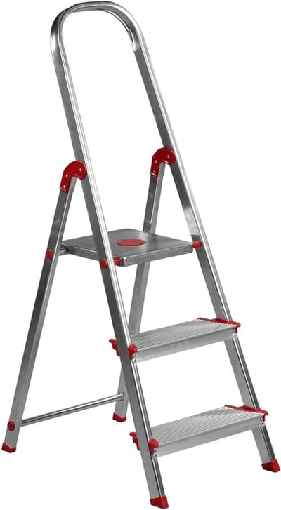 Lichtgewicht Aluminium Rolsteiger met 3 Brede Treden - Veilig en Stabiel Werkplatform
