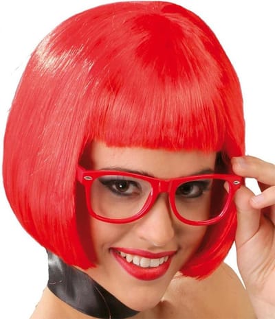 Fiestas Guirca Pruik Half Dames Synthetisch Rood One-size