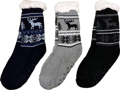 Belucci Warme Antislip Huissokken set van 3 paar ! Maat 39-45