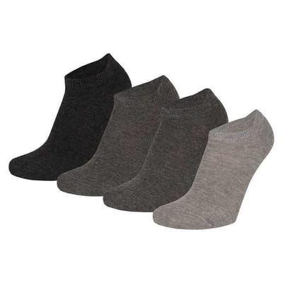 Apollo - sneakersokken kids biologisch katoen - 4-Pak - Grijs - Maat 23/26 - Kindersokken meisjes - Kindersokken jongens
