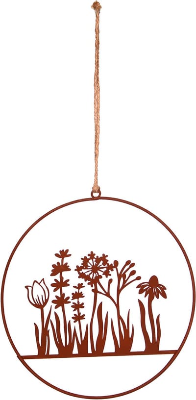 UNUS® Hanger bloemenornament metaal ophangen roest decoratie voor ramen of muren