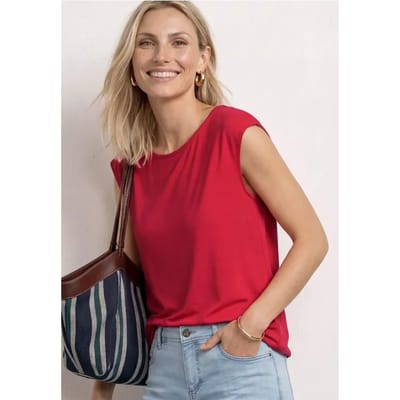 Shirt met hangende schouders en boothals