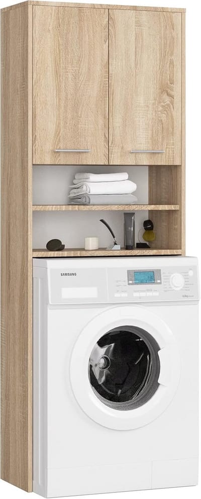 Wasmachine Ombouw - Opbouwmeubel - Kast Wasdroger - Meubel - georganiseerde ruimte