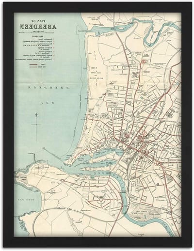 Stadskaart Print - Wanddecoratie Kaart - Woonkamer Decoratie - Met de hand afgewerkt - 51 x 66 cm - Zwart