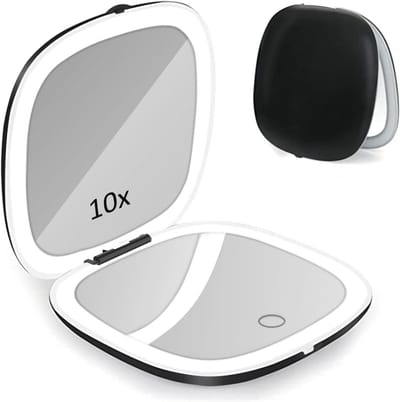 LED Make-up Spiegel 1X 10X Vergroting Draagbaar Touchscreen USB Oplaadbaar