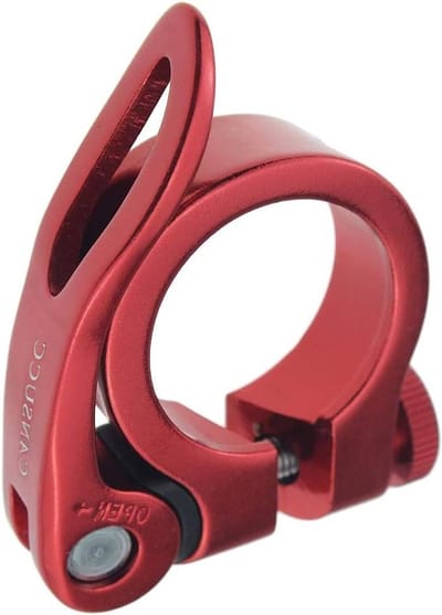 Zadelpen Klem - Zadelpen Clip - Fiets Zadel Verstellen - Extra Lange Hendel - 30mm - Rood