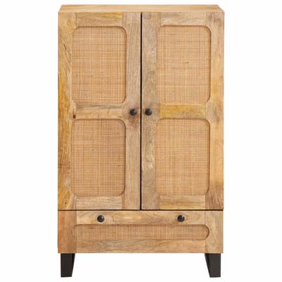vidaXL - Highboard - met - lade - Bruin - 40 - x - 33 - x - 110 - cm - Massief - Mango - Hout