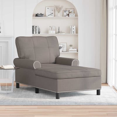 vidaXL - Chaise - Lounge - Taupe - Stof - 91 - x - 157 - x - 91 - cm
