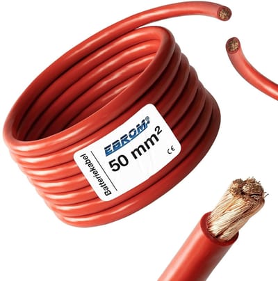 Batterijkabel - Stroomkabel - Energie Overbrengen - Volledig Koper - 10 meter - Rood