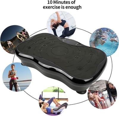 Trilplaat - Fitness Platform - Lichaam Trainen - 95 Snelheidsniveaus - 53 x 35 cm - Zwart