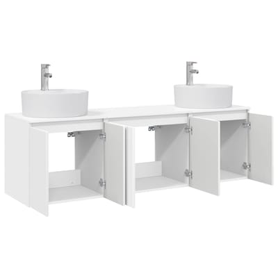 vidaXL - Badkamerkast - set - 3 - st - Hoogglans - Wit - 161,5 - x - 44,5 - x - 82 - cm