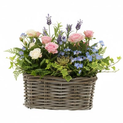 Van der Leeden Plantenmand Klassiek - bruin - rechthoek - 30 x 15 x 15 cm - rotan - gevlochten riet - mand - opbergen