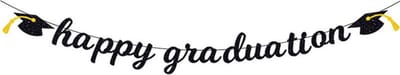 Geslaagd Versiering Geslaagd Slinger Vlaggenlijn Versiering Graduation Afgestudeerd Letterslinger Zwart - 1 Stuk