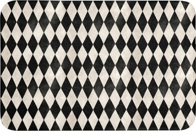 Badmat 90x60 cm - Antislip - Klassiek - Patroon - Zwart - Badmatten voor badkamer - Badkamermat - Douchemat - Badkamer mat