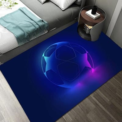 3D Voetbal Print Tapijt Slaapkamer Decoratie Tapijt Huis Woonkamer Decoratie Keuken Mat Ouder-Kind Spel Voetbal Vloerkleed 50x80cm20x31inch