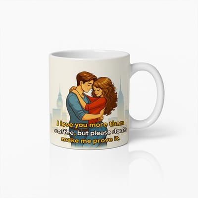 Ik Hou Meer van Jou dan van Koffie Mok 330ml | Grappige Romantische Koffiebeker met Koppel Ontwerp | Leuk Cadeau voor Valentijn & Jubileum