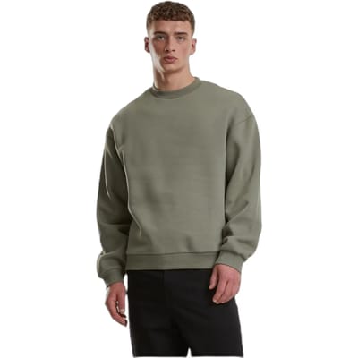 Urban Classics - Fluffy Crewneck sweater/trui - XS - Olijfgroen