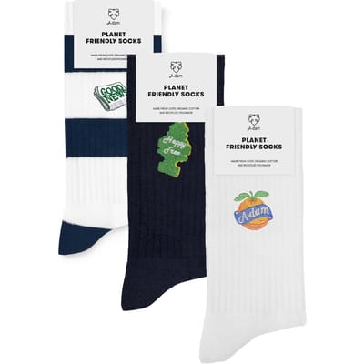 A-DAM Unisex 3-pack Crew Socks Multicolor Size: 36-40 | Socks Outlet | Unisex | Blauw