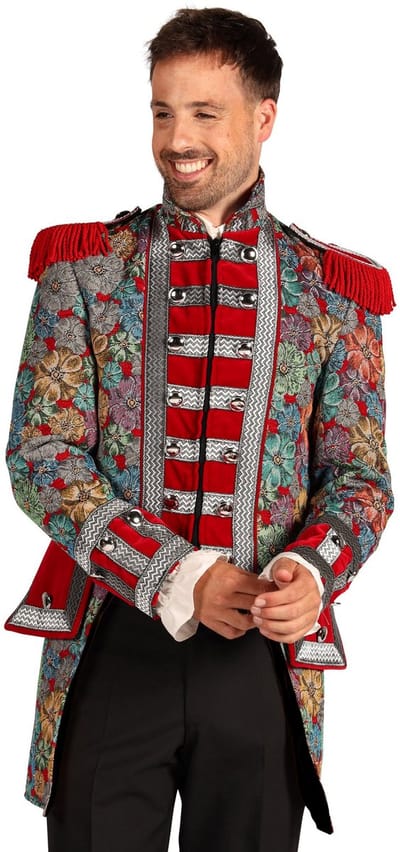 Carnaval guard heren jas gebloemd