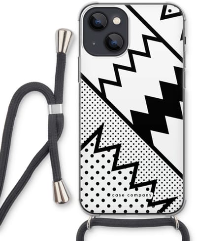 Case Company® - Hoesje met koord geschikt voor iPhone 13 mini hoesje met Koord - Pop Art #5 - Telefoonhoesje met Zwart Koord - Bescherming aan alle Kanten en Over de Schermrand