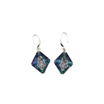 Prachtige oorbellen met Growing Crystal Rhombus Pendant from Swarovski ® Vitrail light