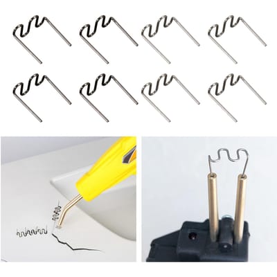 500 stuks Plastic Reparatie Machine Lassen Hete Nietmachine Vooraf Gesneden Golven Niet 0,6 mm 0,8 mm Grote Golven 0.8mm big waves zilver