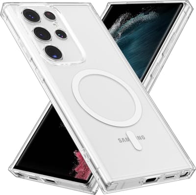 Schokbestendig Doorzichtig Hoesje | Geschikt voor: Samsung Galaxy S23 Ultra - Back Cover Transparant | Compatibel met MagSafe