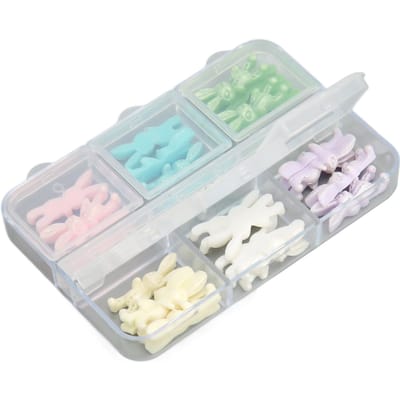 1 Doos Konijn Nail Art Decoratie Draagbaar Veilig Hars Nail Art Ornamenten voor Herfst Winter white