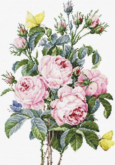 Borduurpakket BOUQUET OF ROSES - BOUQUET met ROZEN - LUCA-S telpatroon