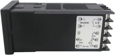 Temperatuurregelaar - Verwarmingselement Controller - Temperatuurregeling - Type K Thermokoppel - REX-C100 - Grijs