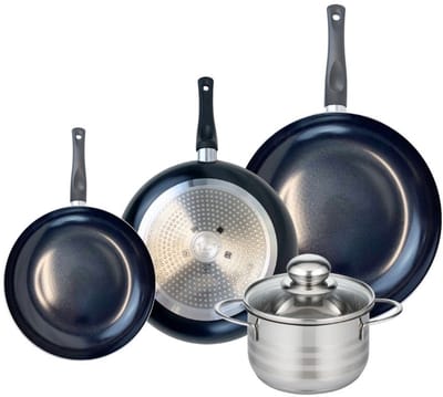 Set van 3 Koekenpannen 20, 24 en 28 cm en 1 braadpan 16 cm Elo Prima Brillant