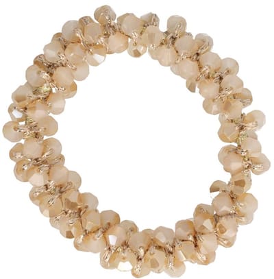 Haarsoires Haarelastiek – Facetkralen – Champagne Goud