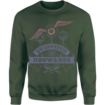 Harry Potter Quidditch At Hogwarts Sweatshirt - Green - S