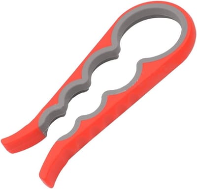 Jumada's - Handige 4-in-1 Allesopener - Voor deksels, potten en flessen - Reuma hulp - Rood/Grijs