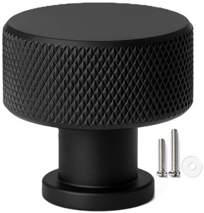 MSQDESIGN - LUXE Kastknop zwart (Metaal) - Kastknoppen zwart - Deurknopjes zwart voor kast - Deurknop zwart - Deurknopjes zwart - Handgreep zwart - Meubelknop zwart - Meubelknoppen zwart - Deurknoppen zwart - Ladeknoppen voor deurtjes