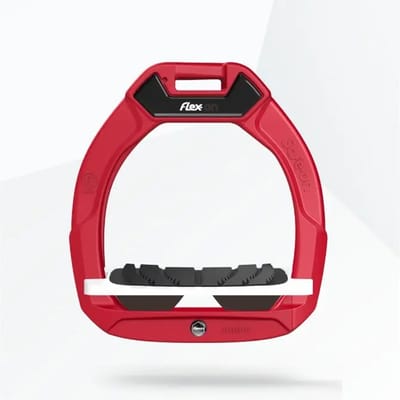 Veiligheidsstijgbeugels voor paardrijden Incliné Grip Rood/Wit/Bruin kind Flex-On Safe-On