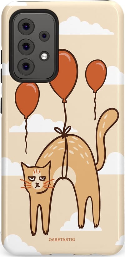 Casetastic Hoesje Geschikt voor Samsung A52 (4G/5G/s) - Stijlvolle Beschermende Duo-layer Case - Kattenfeest Ballonnen