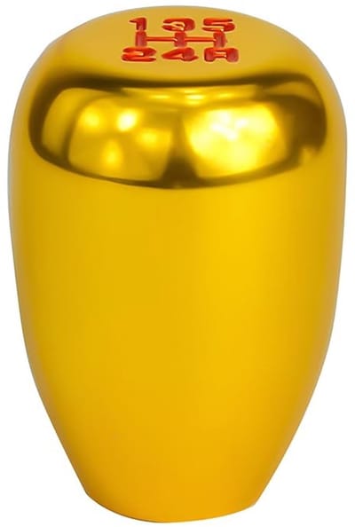 Dailygoods - Versnellingspook - Handmatige versnellingspook - Aluminiumlegering - Goud - Geschikt voor auto - 5 versnellingen - Universeel