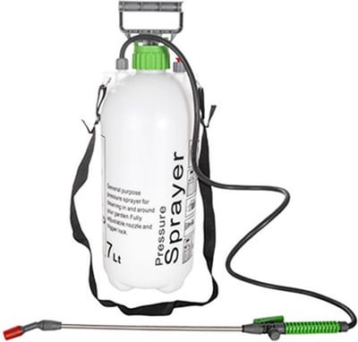 CM Plantenspuit met hoge druk sproeier/vernevelaar - lange spuitkop - kunststof - 7 liter - 18 x 51 cm - water/voedingstoffen/gif