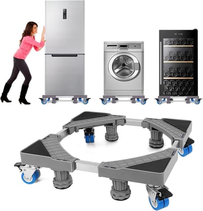 Wasmachine Verhoger op Wielen – Verstelbaar Onderstel – Anti-Trilling – 300 kg – 41,5-65 cm
