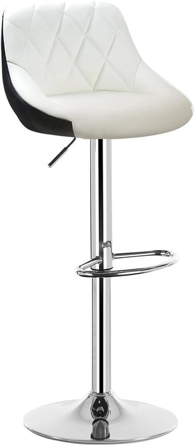 MKSS® Barkruk - Barkrukken met Rugleuning - Velvet - Wit