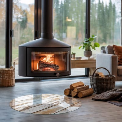Coloray Vloerplaat Houtkachel - Plaat onder Houtkachel - 80 cm x 80 cm - Kachel Onderplaat - Wit Vloerplaat Kachel - Onderplaat Voor Houtkachel - Onderplaat Kachel - Houtkachel Vloerplaat - Verwarmingsaccessoires