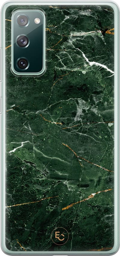 Hoesje geschikt voor Samsung Galaxy S20 FE - Marble jade green - Soft Case - TPU - Marmer - Groen - ELLECHIQ