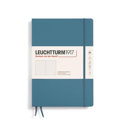 SnelShoppen - Notitieboek B5 Hardcover met Genummerde Pagina's, Dotted, 219 Bladzijdes, Steenblauw, Ideaal voor Notities, Journaling en Creatieve Proj