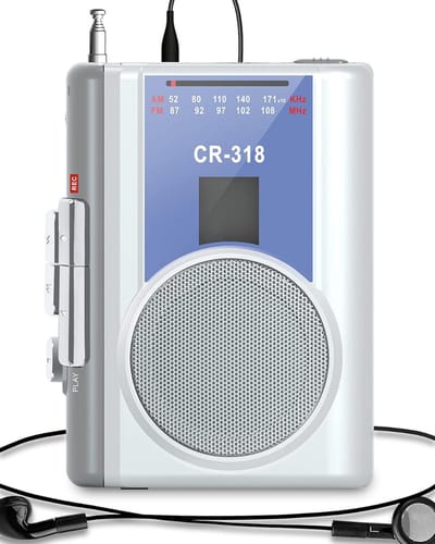 DailySupplies® Cassette Speler - Walkman - Wit en Lichtgrijs