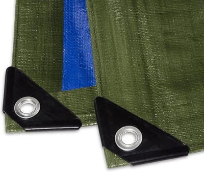 Afdekzeil - Zeil met ringen - Bescherming buiten - Stabiele versterkte rand - 8 x 14 m - Groen