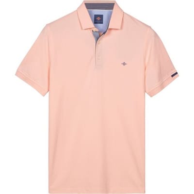 Baileys Polo Solid Oxford Piqué Cotton Stretch Soft Peach / male