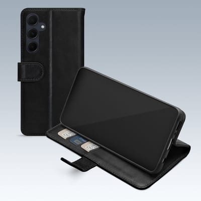 Mobilize Telefoonhoesje geschikt voor Samsung Galaxy A35 Hoesje | Mobilize Premium Gelly Wallet Bookcase Portemonnee | Pasjeshouder voor 3 Pasjes | Telefoonhoesje voor Pinpas / OV Kaart / Rijbewijs - Zwart